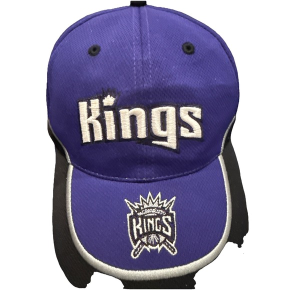 Sacramento Kings Logo Athletic Adjustable Hat / Cap Purple White Embroidery H177 - Picture 2 of 4